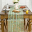 Mesa Camino Gasa Bordadas Verde Salvia 120pulg Comedor