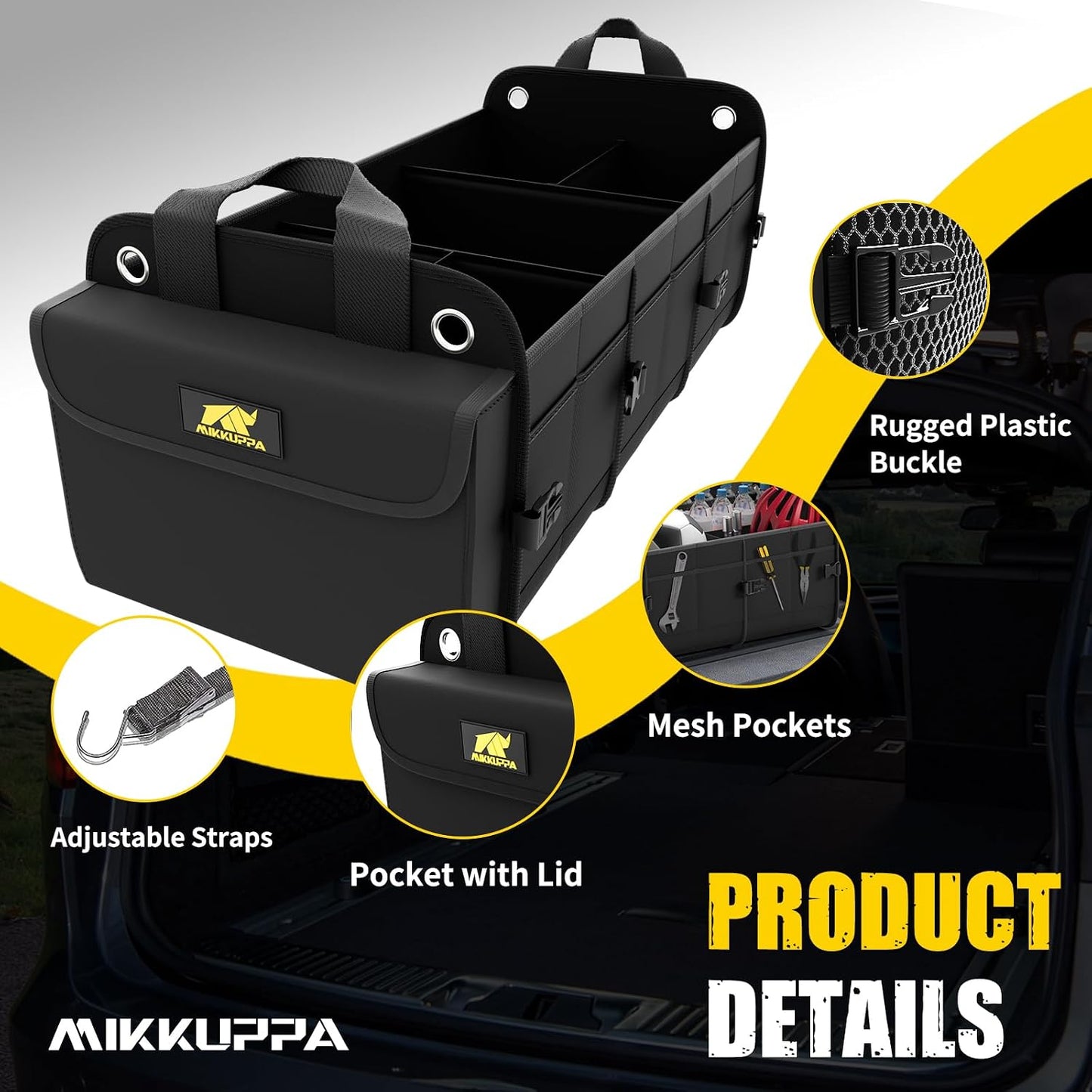 Organiz. maletero auto 100L Oxford 2 correas