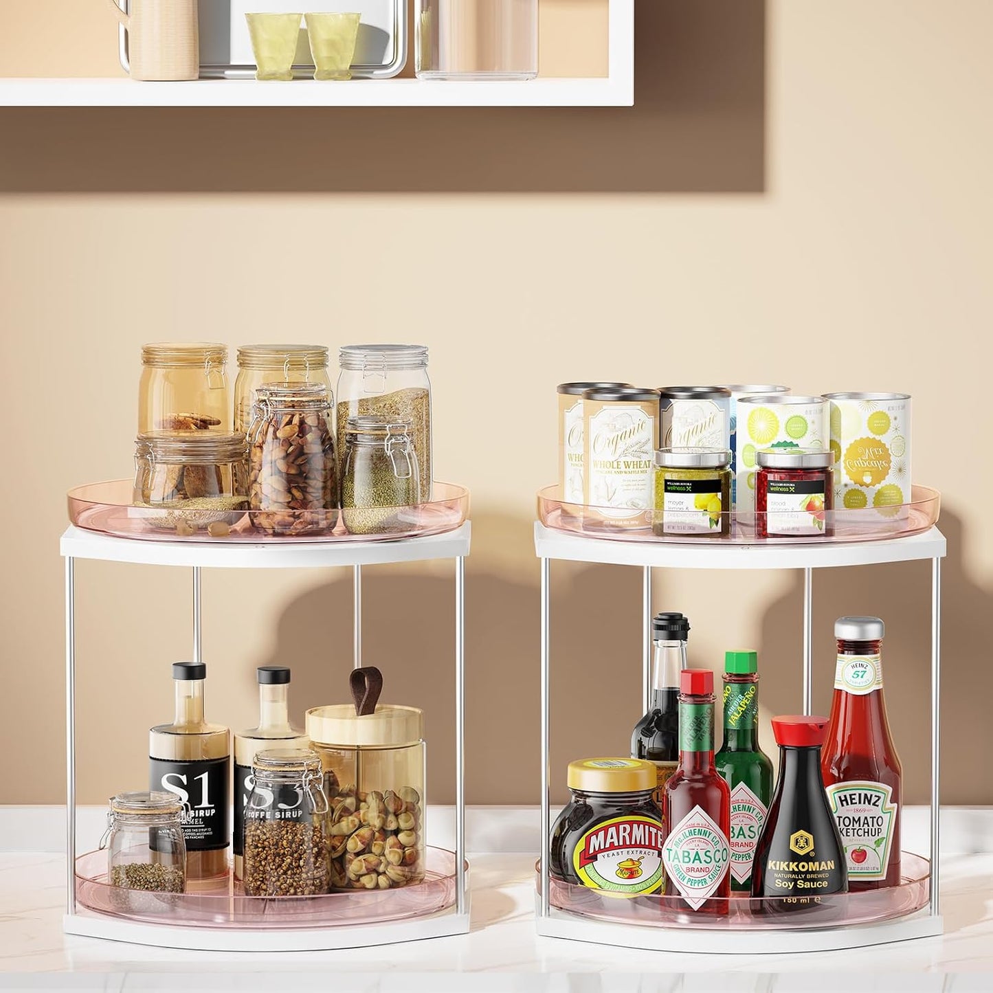 2 Pzas Lazy Susan Acrílico 9.05pulg para Gabinete