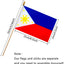Banderas mano Filipinas 5x8pulg pack 12