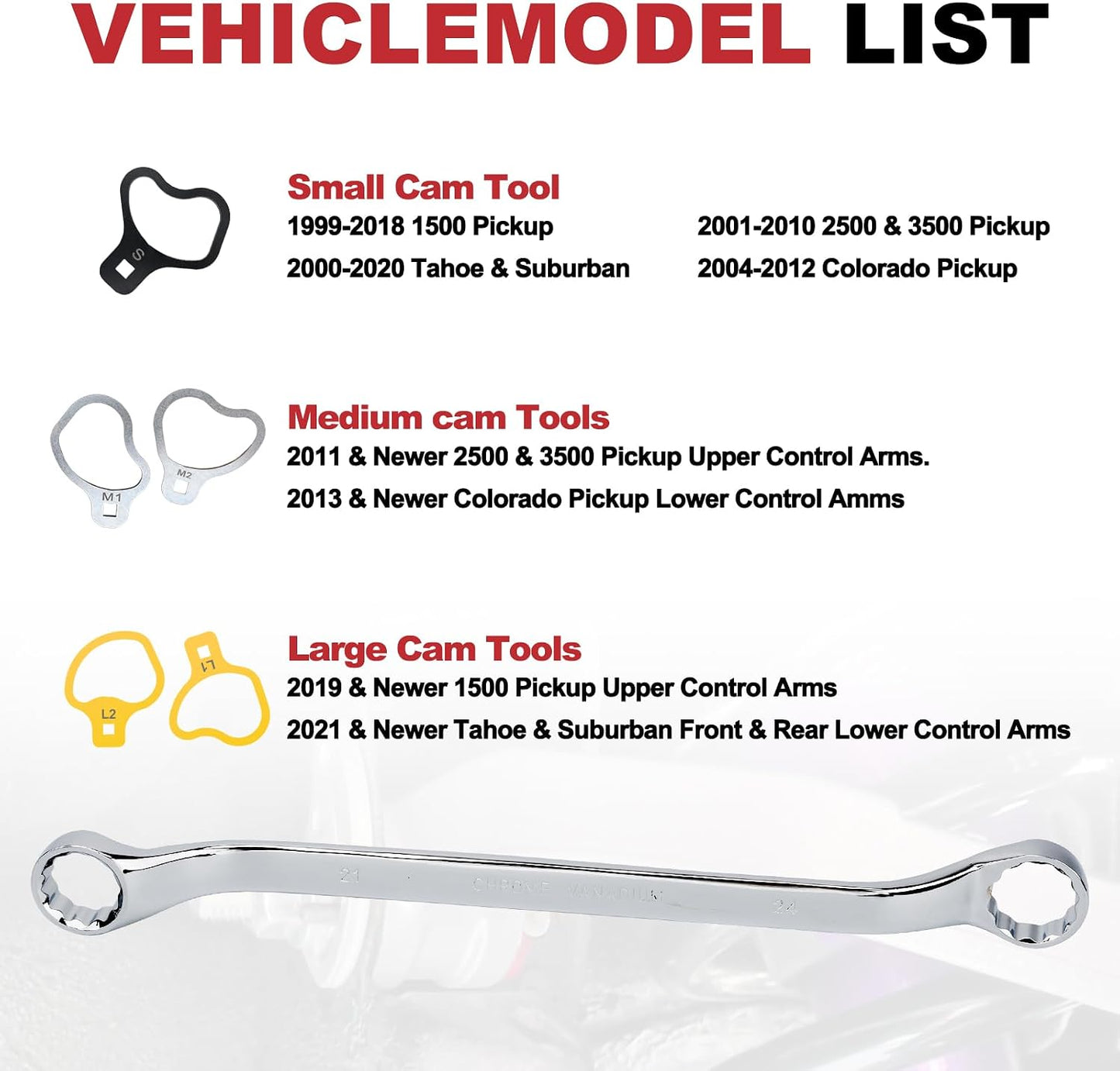 Kit camber rueda 21/24mm GM Chevrolet GMC alineación