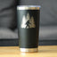 Vaso café acero inox con tapa deslizante color negro