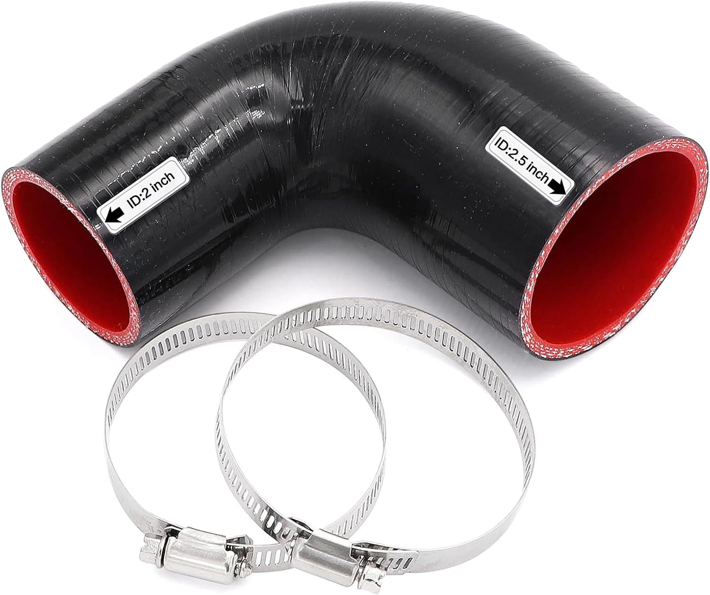 Acoplador reductor codo silicona 2-2.5" manguera 4 capas