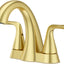 Grifo lavabo baño 4pulg 2 manijas 3 agujeros dorado