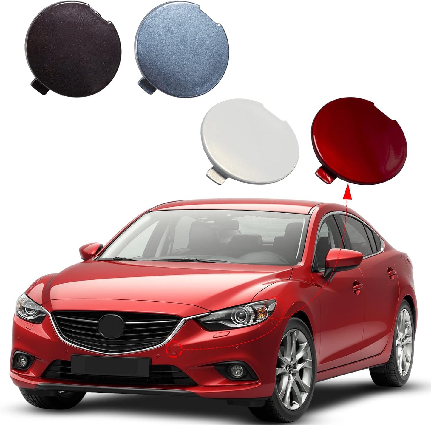 Cubierta gancho remolque Mazda 6 Atenza 2013-14 gris izq