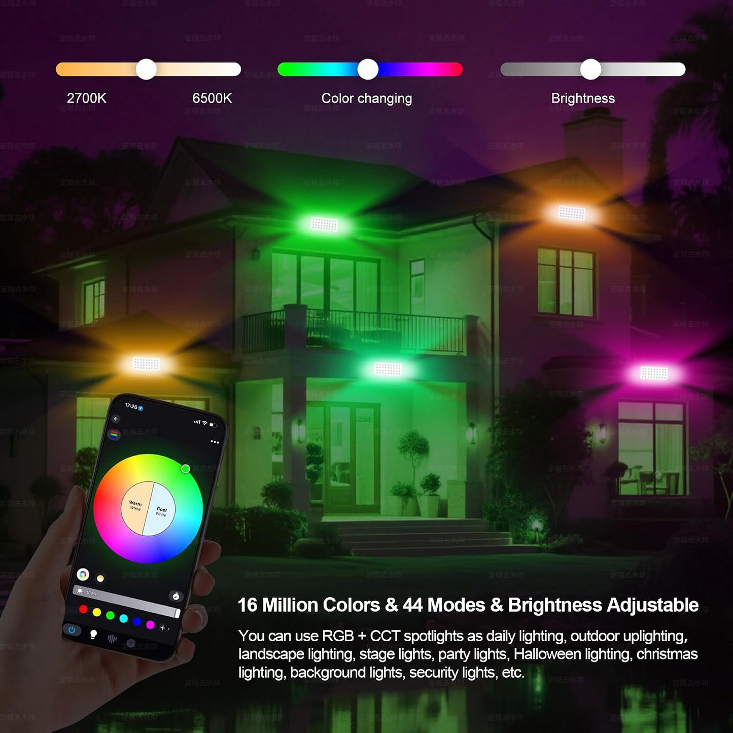 Foco LED Inteligente Barra Exterior Cambio Color IP65 App