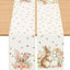 Camino de mesa de Pascua 13 x 72 pulgadas con conejo y flores