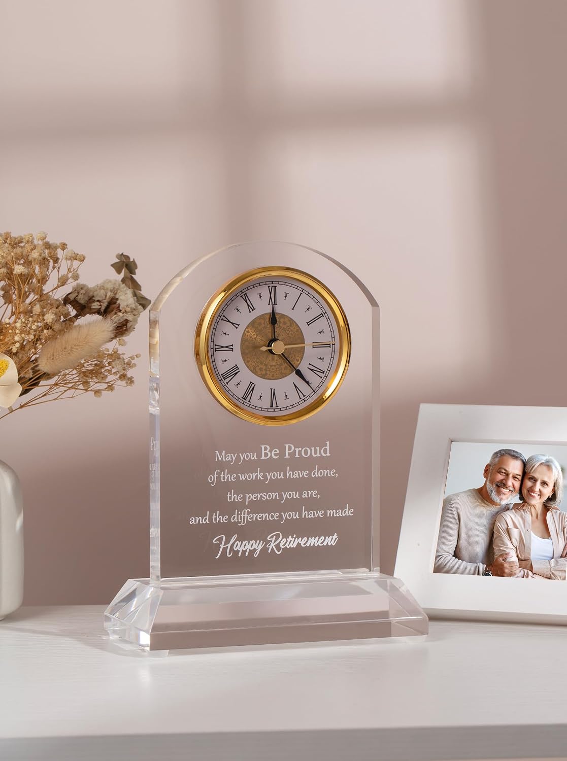 Reloj de escritorio cuarzo regalo jubilación hombres mujeres