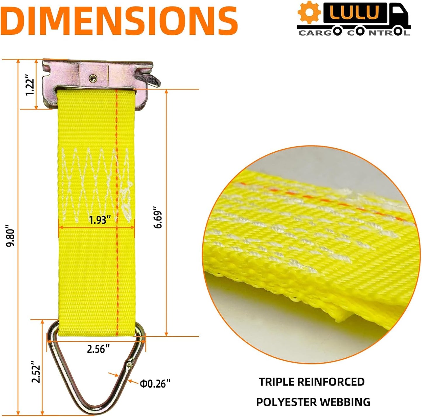 Correas amarre cuerda 2x6pulg con anillo para camionetas