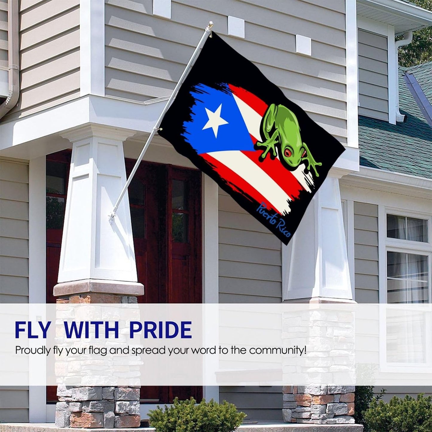 Bandera Puerto Rico 3x5ft con ojales latón decoración
