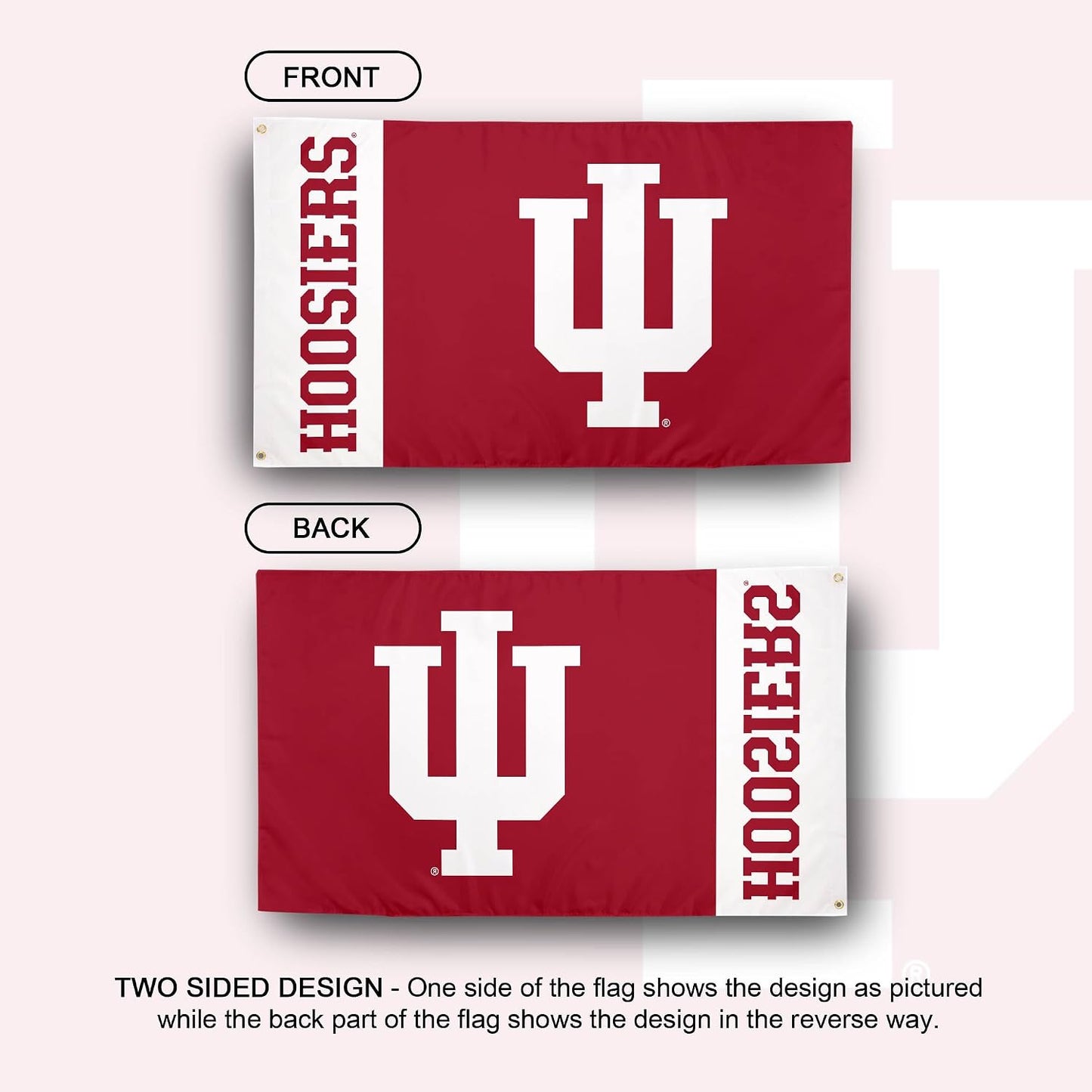 Bandera Indiana Hoosiers 3x5ft Poliéster Interior/Exterior