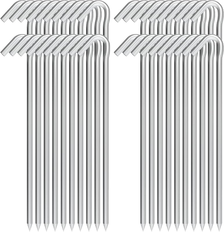 Estacas metal 9pulg antióxido set 40 anclajes camping inflables