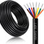 Cable eléctrico 8 conductores 18 AWG negro PVC trenzado