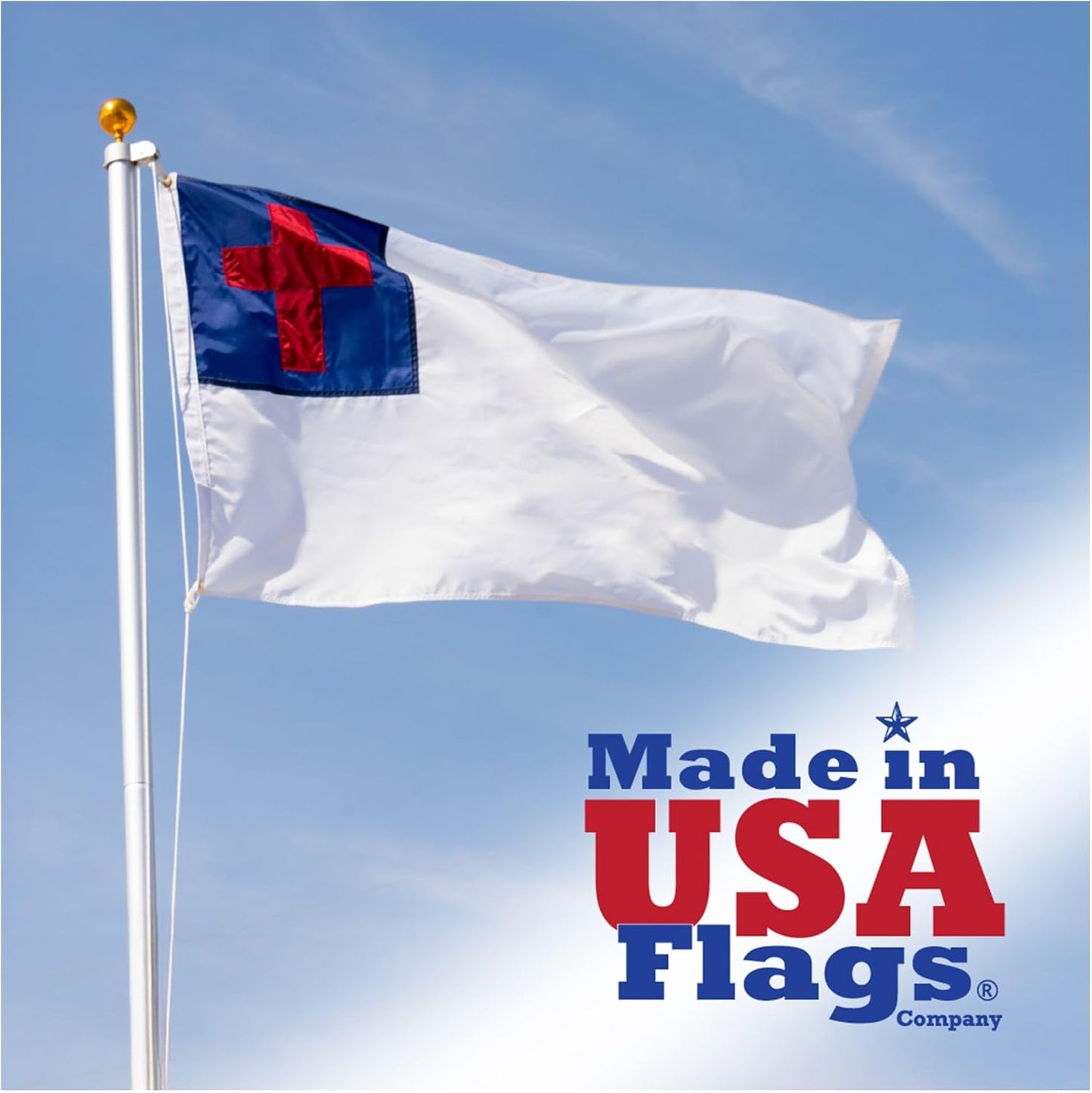 Bandera cristiana SolarMax 4x6pulg resistente clima con cruz