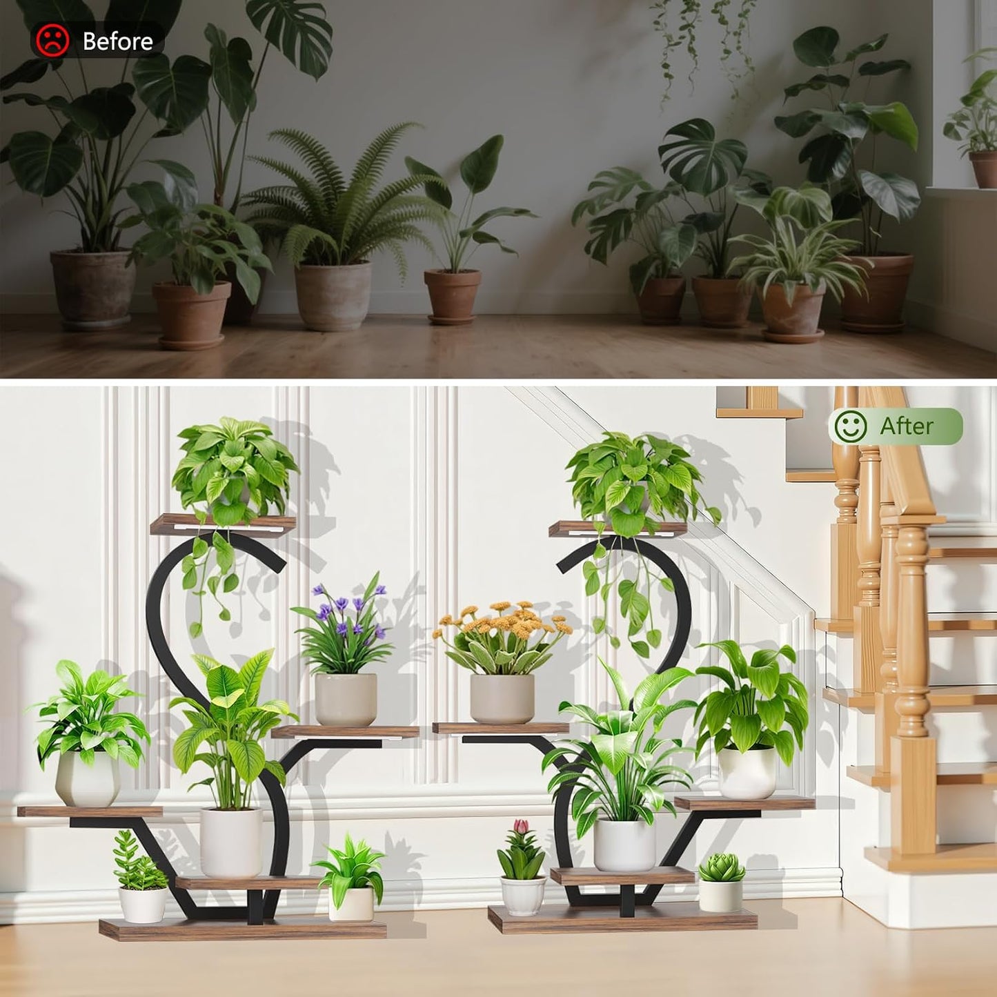 Soporte plantas interior con luces 5 niveles 30"