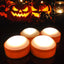 4 Luces Calabaza Halloween con Control Remoto Velas LED Naranjas