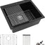 Fregadero cocina granito cuarzo 25x22 negra mate empotrable