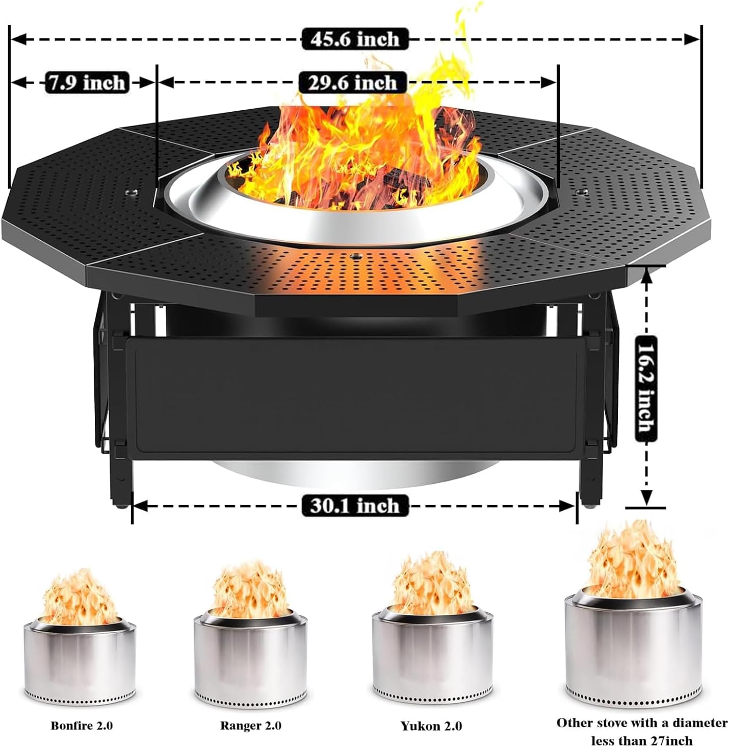 Superficie mesa envolvente para fogata Solo Stove Yukon
