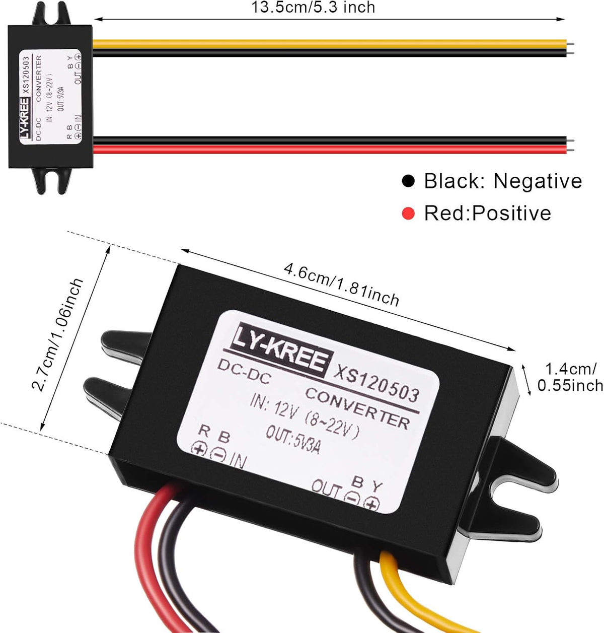 Convertidor 12v a 5v 3a 15w coche 8 Pzas