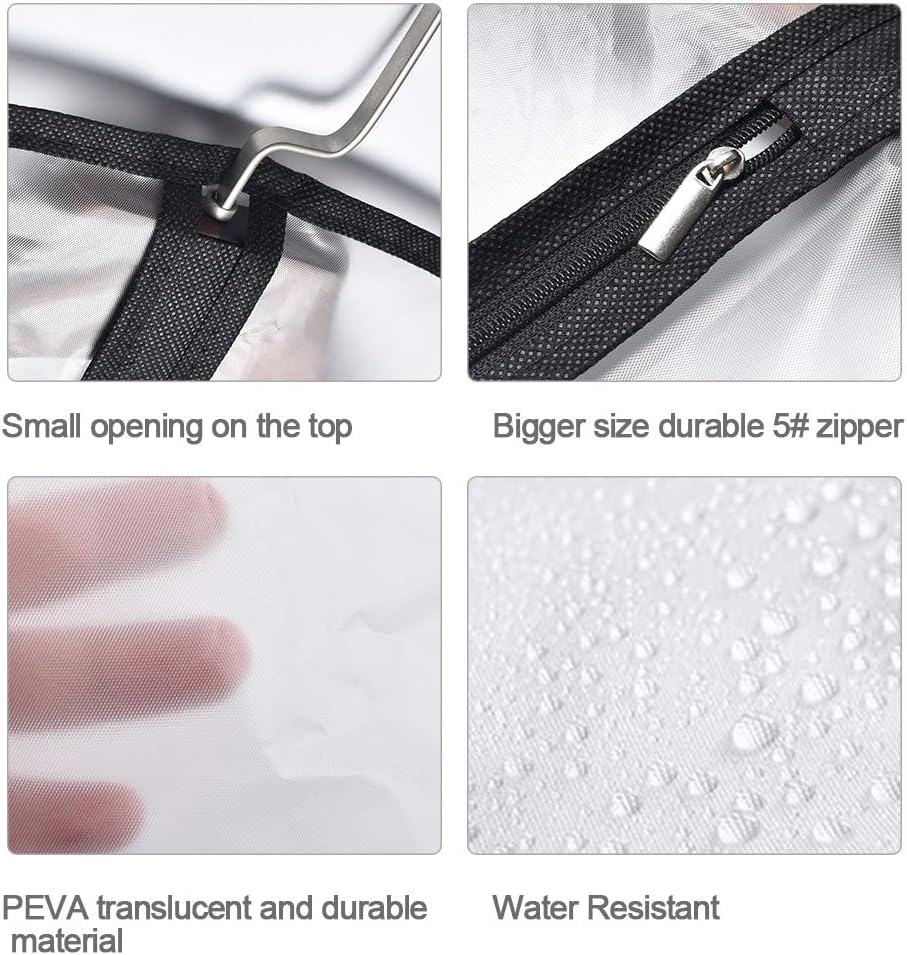 Bolsas colgantes ropa 6 Pzas negras con cremallera