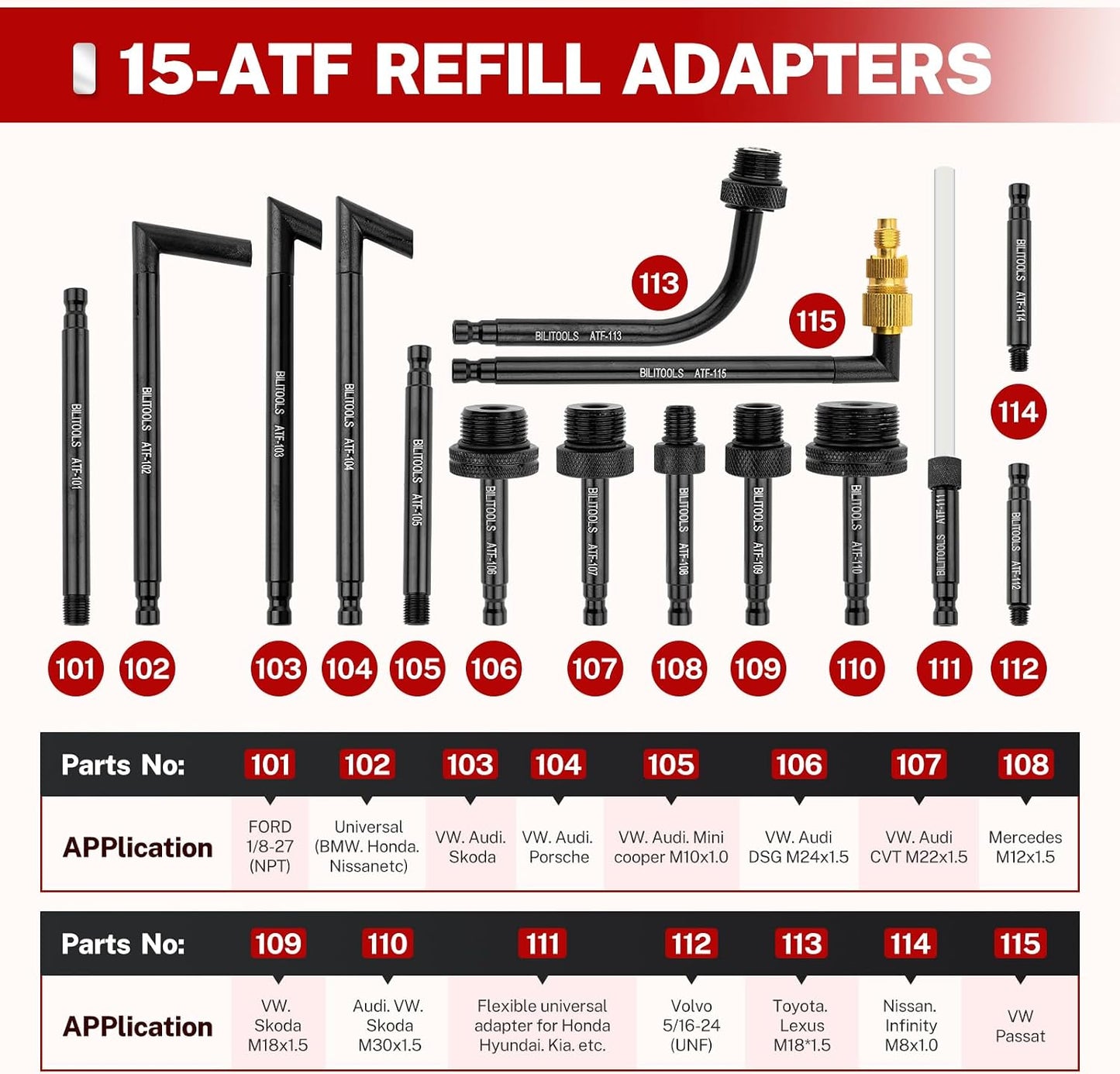 Bomba neumática ATF 8L con 15 adaptadores