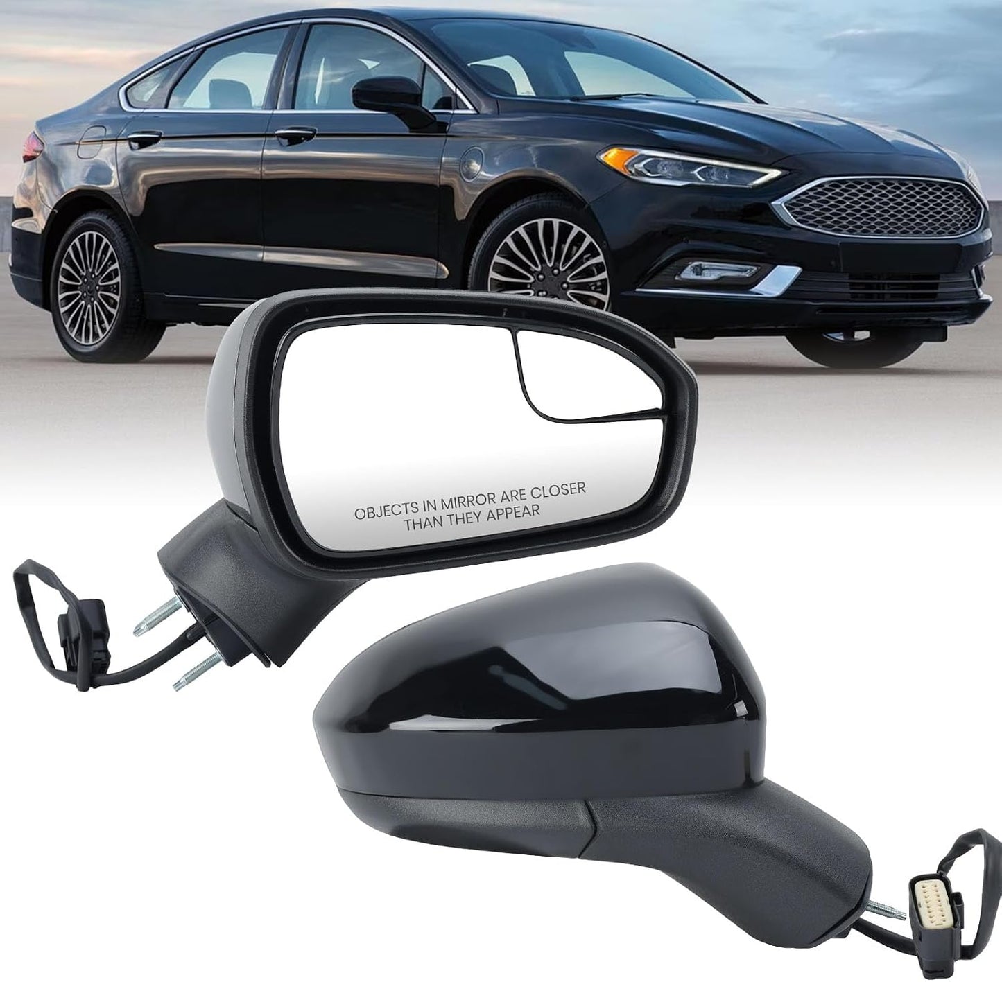 Espejo lateral Ford Fusion 16-22 plegable manual negro