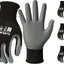 Guantes trabajo seguridad ultradelgados negros talla M 3 pares