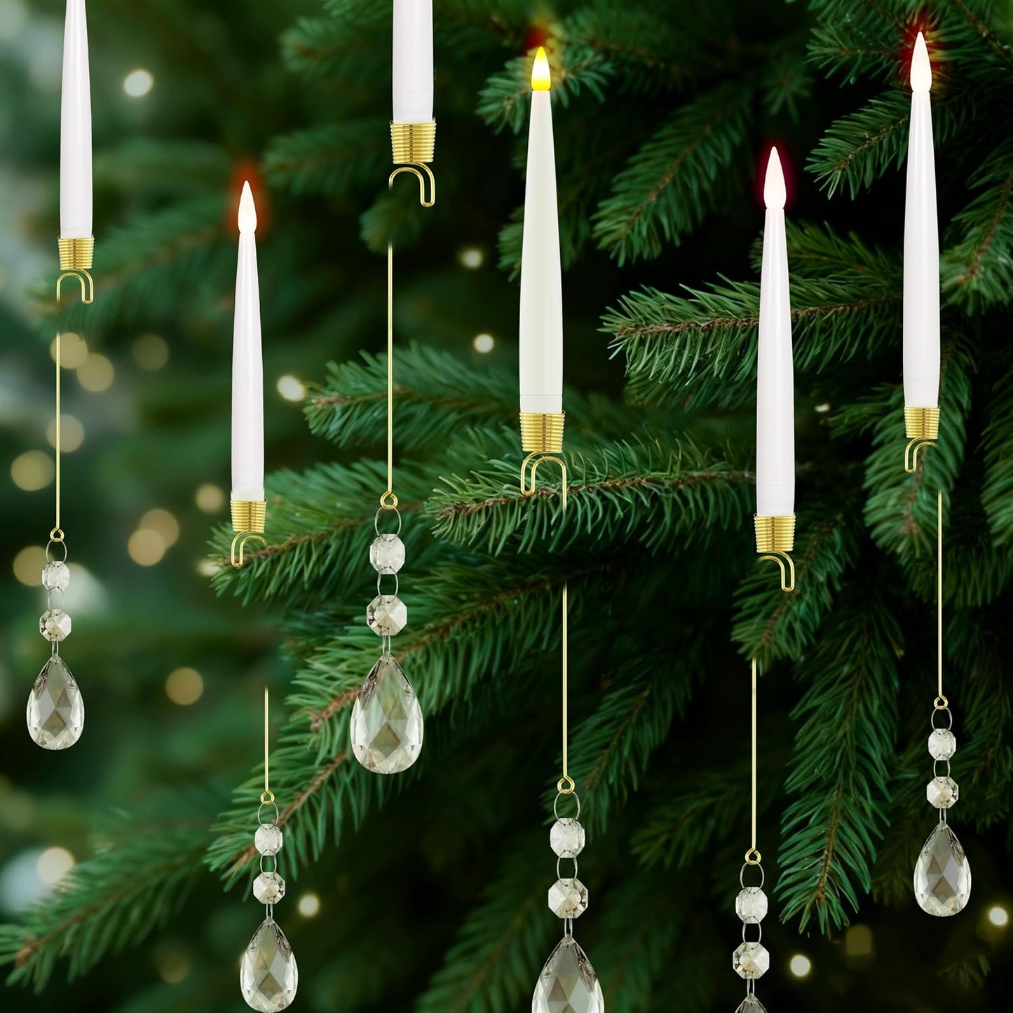 Velas LED sin llama con control remoto 10 pzas ventosa árbol navidad