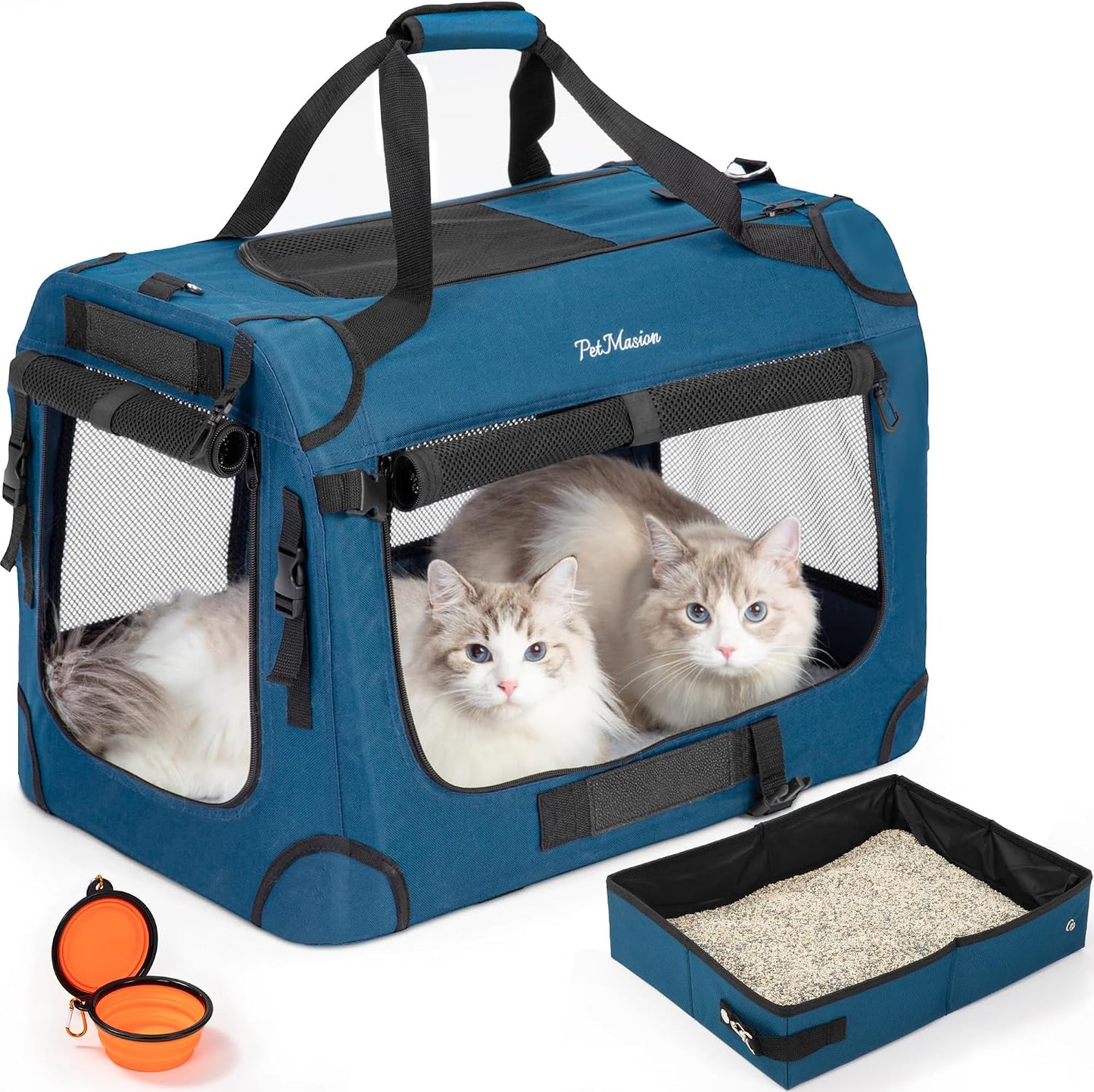 Transportador gatos XL para 2 gatos 24x16.5pulg