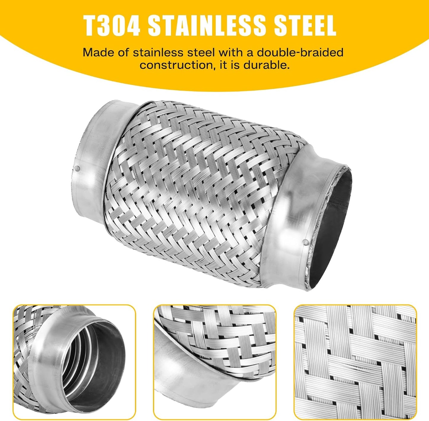 Tubo flexible escape acero inox 304 doble trenzado coche