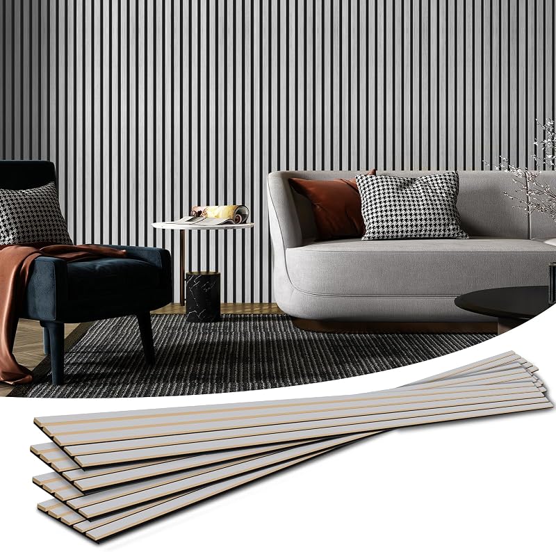 Paneles acústicos madera 4 pzas texturizado 3D plata