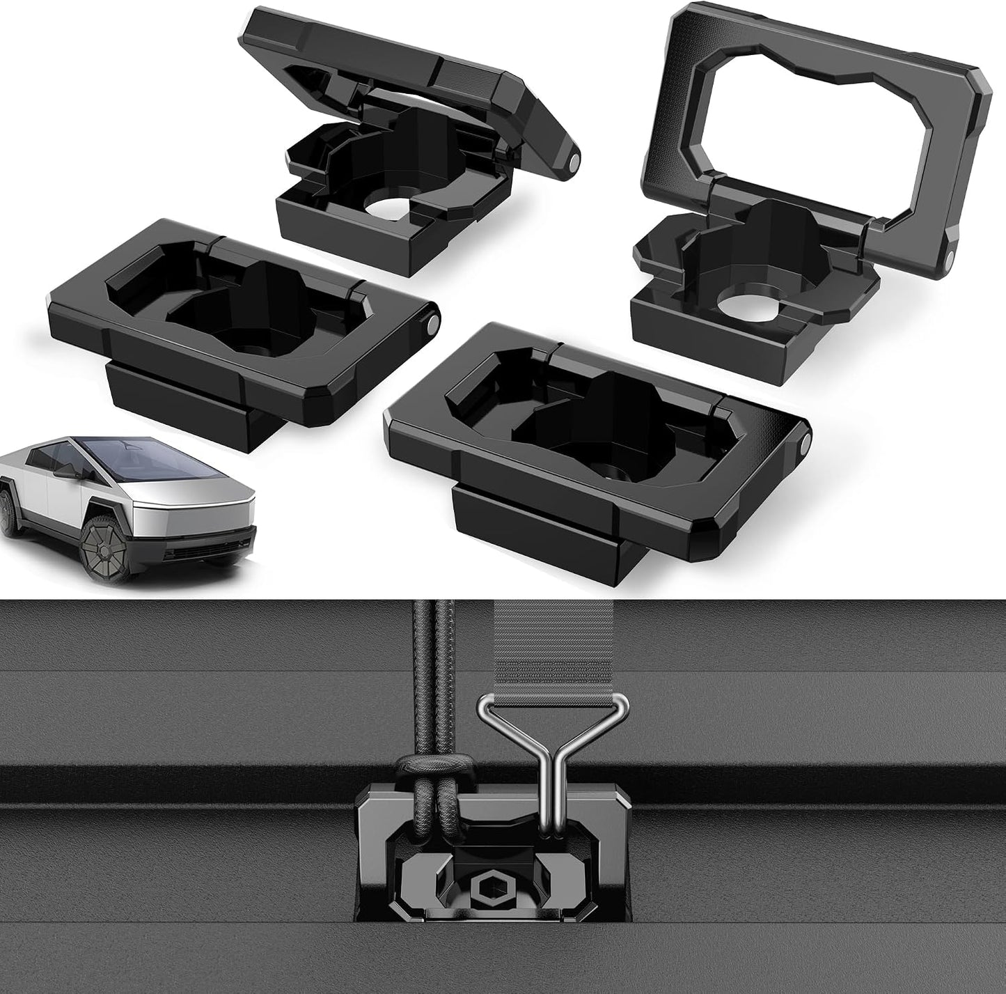4 Anillos en D para Tesla Cybertruck 23-25 Resistentes