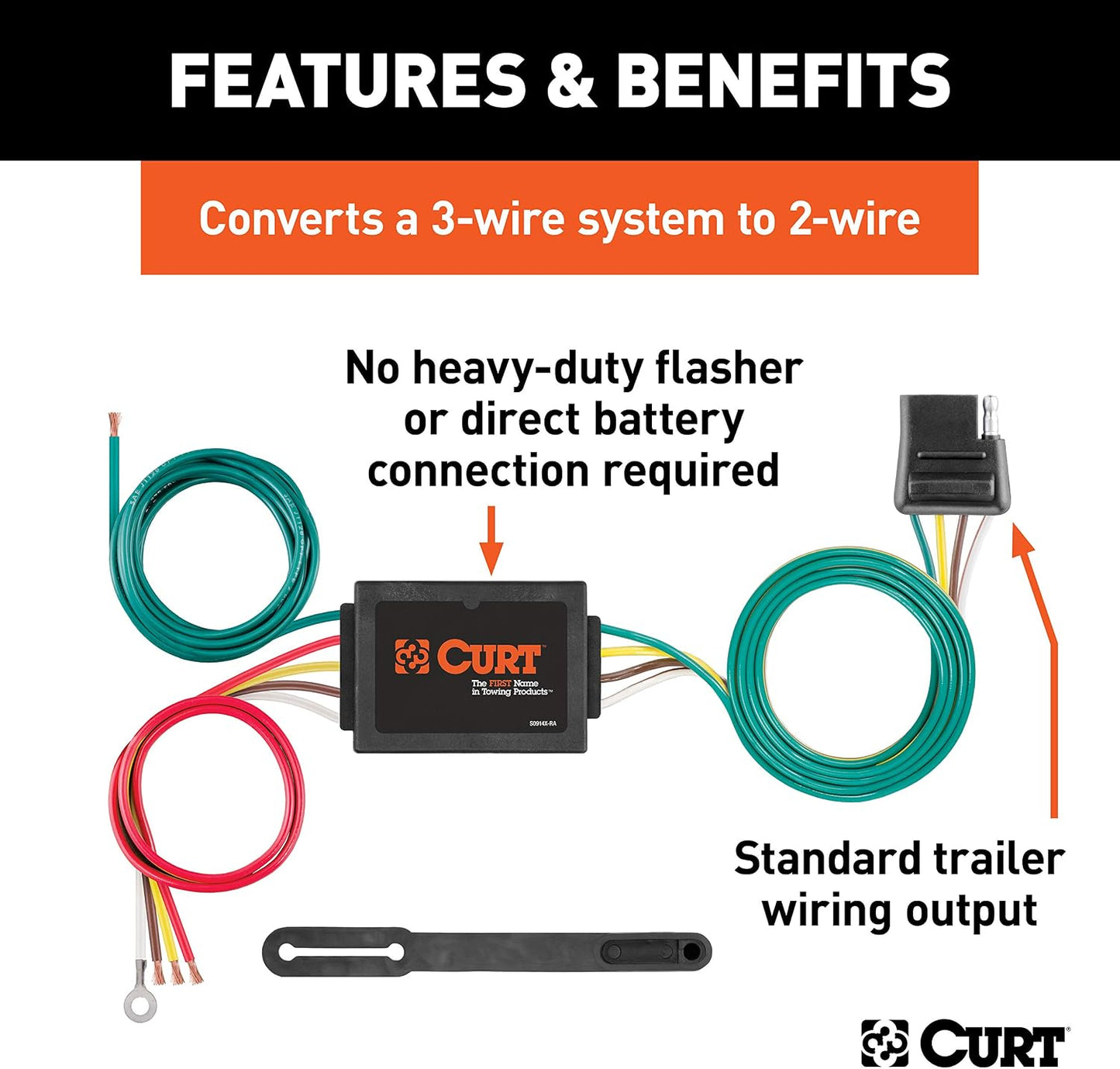 Convertidor luz trasera remolque 3 a 2 cables 4 pines