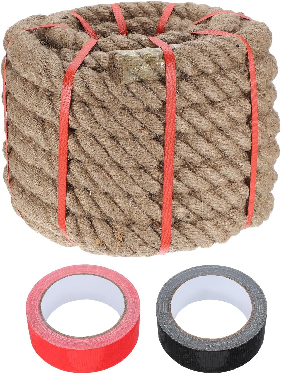 Cuerda yute 1.3pulg x66ft gruesa con cintas manualidades