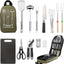 Set utensilios cocina acampar acero inox parrilla