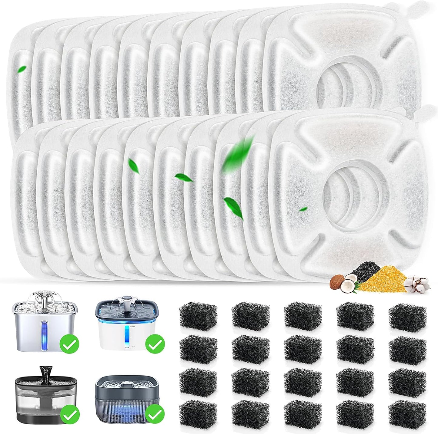 40 Filtros Carbono Agua Mascotas Dispensador Automático