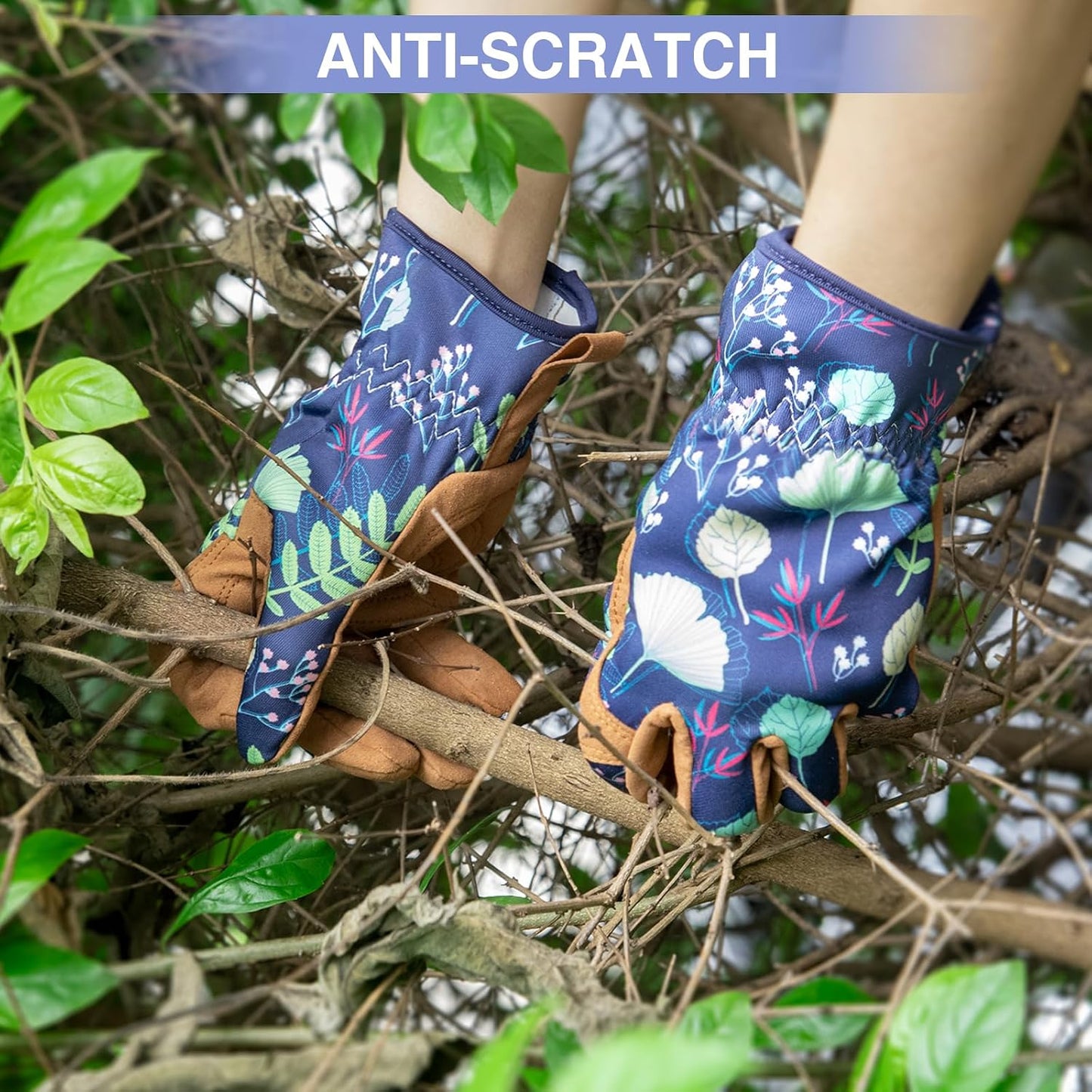 Guantes jardinería mujer cuero a prueba espinas