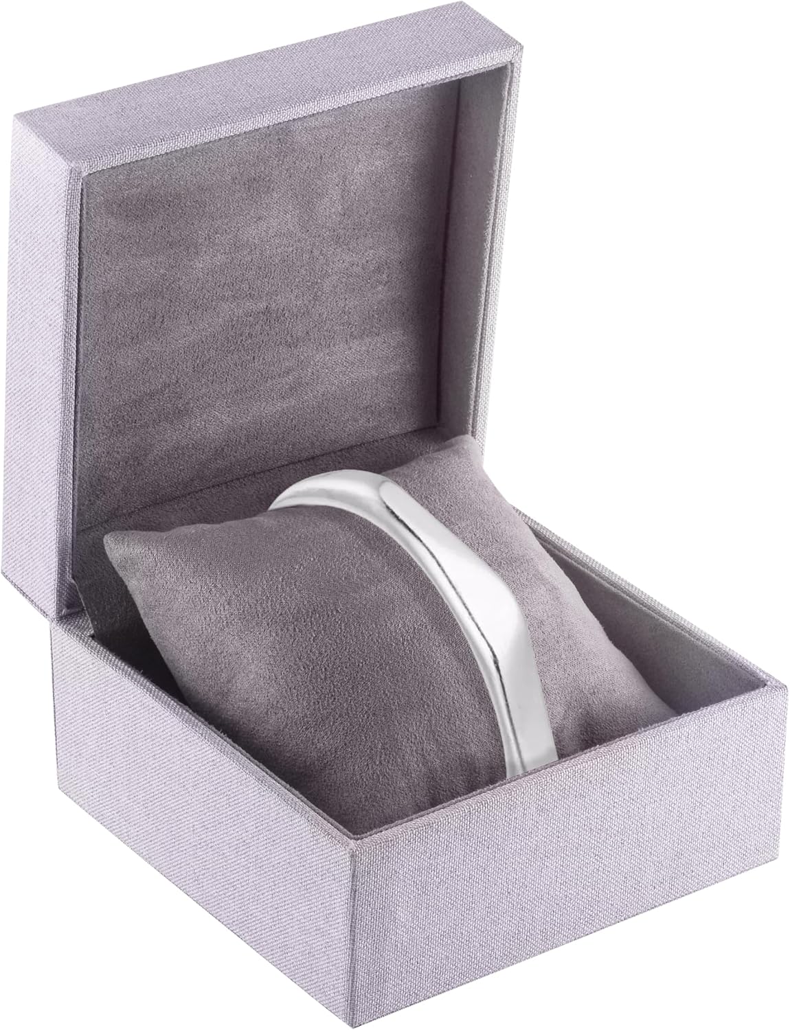 Caja reloj y brazalete tejido lino interior ante marfil