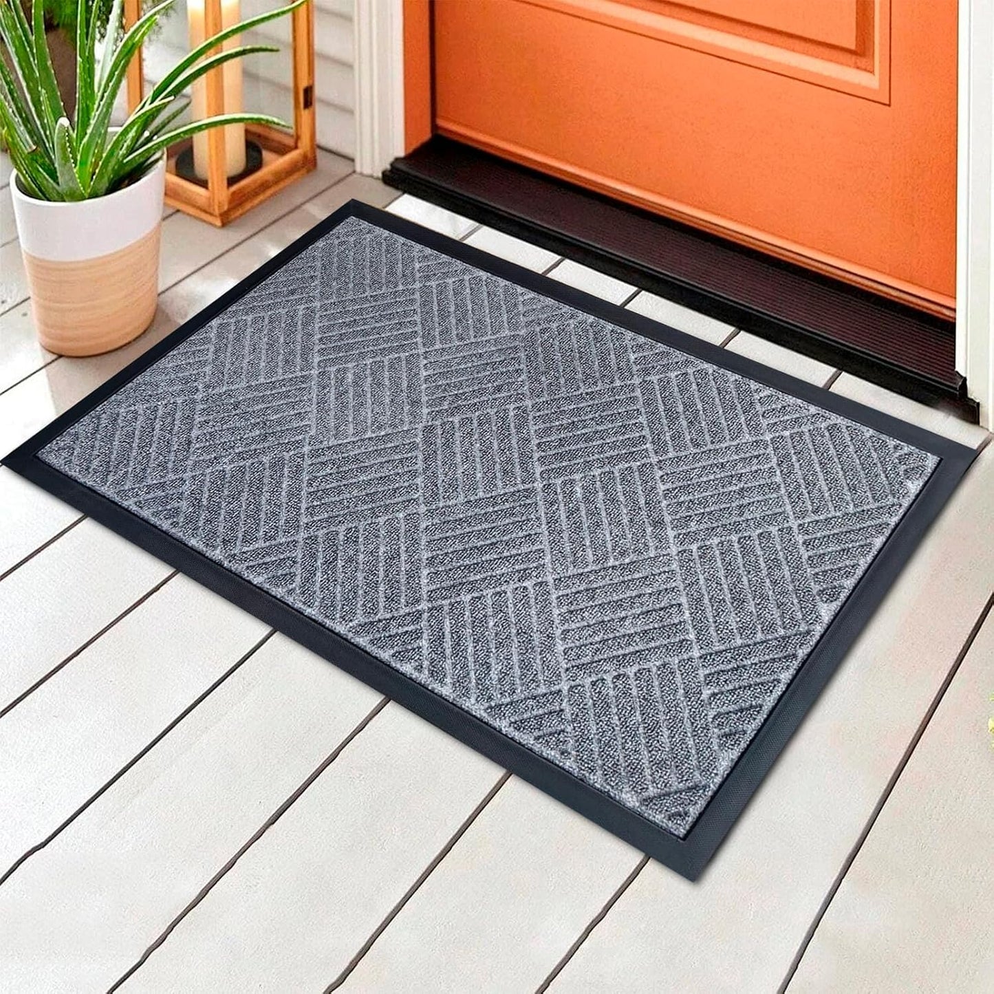Tapete puerta antiderrap impermeable 24x36" gris