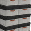8 Cajas Almacenamiento Plegables Lino con Tapas Negro y Gris