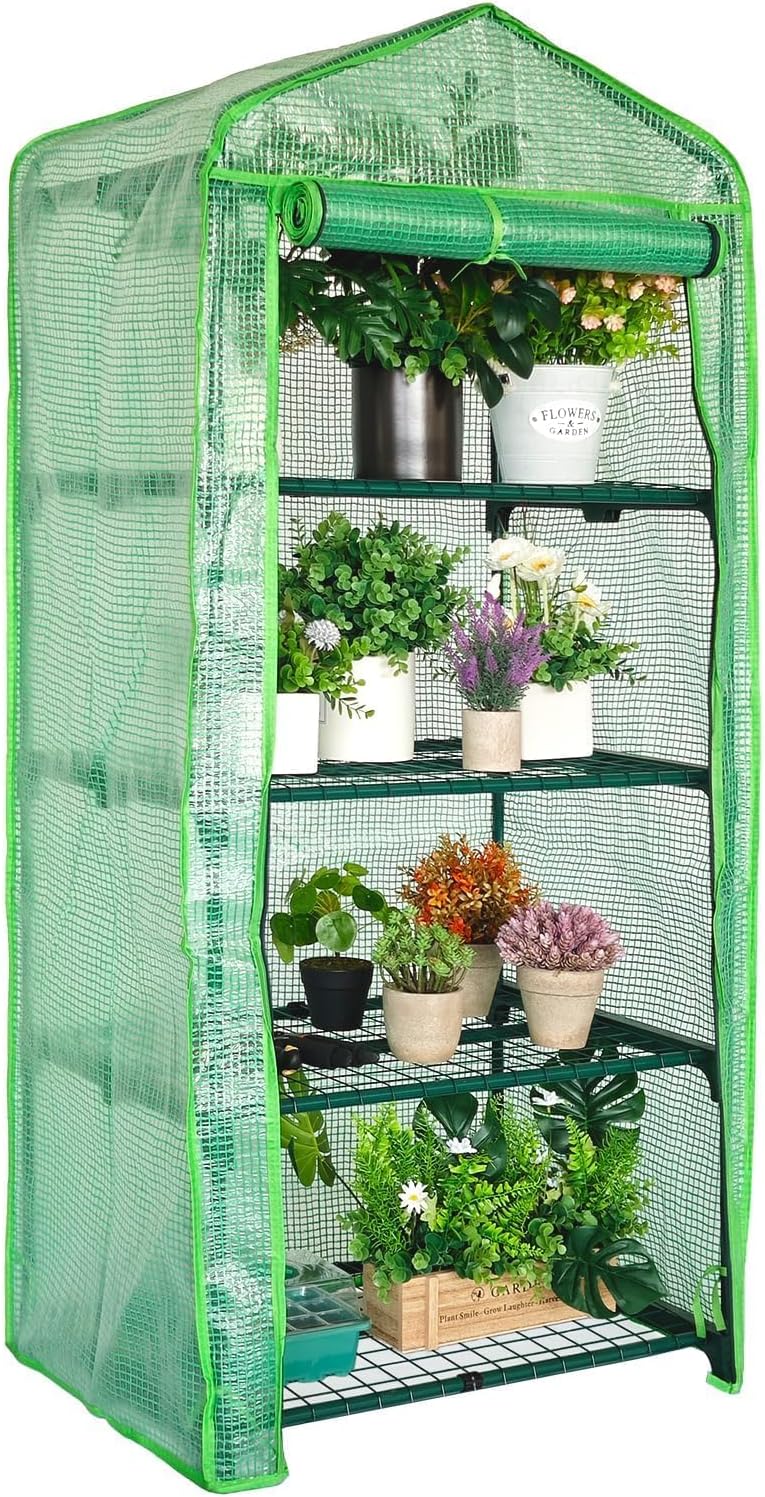 Invernadero portátil plástico 4 niveles para plantas pequeñas