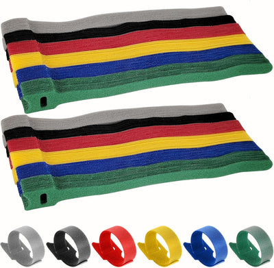 120 Bridas Reutilizables 8" Ajustables Gancho Bucle