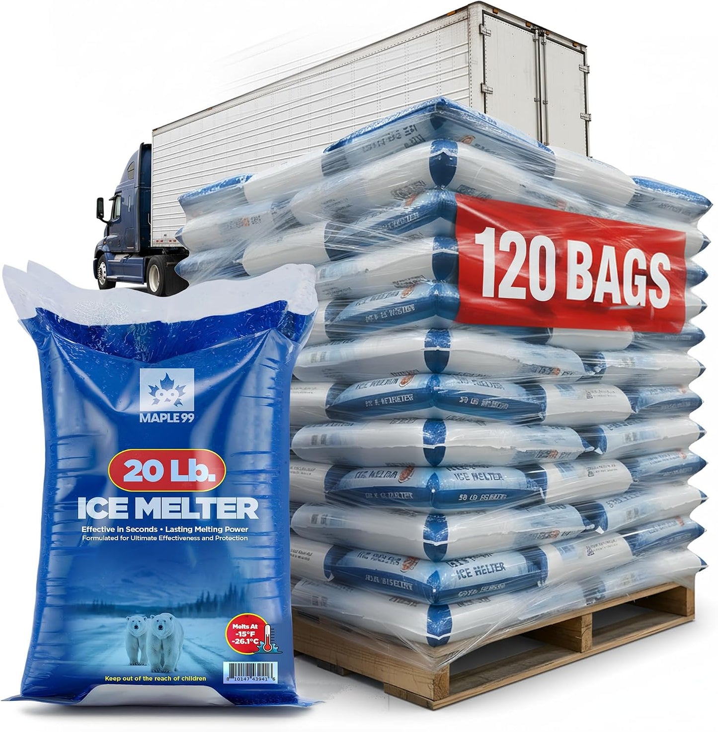 Sal derretidora de hielo para concreto 20lb bolsa