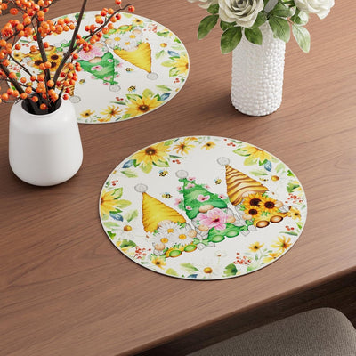 Set 4 Manteles Redondos 14x14pulg Diseño Margaritas