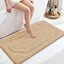Tapete baño antiderrap suave poliéster beige lavable