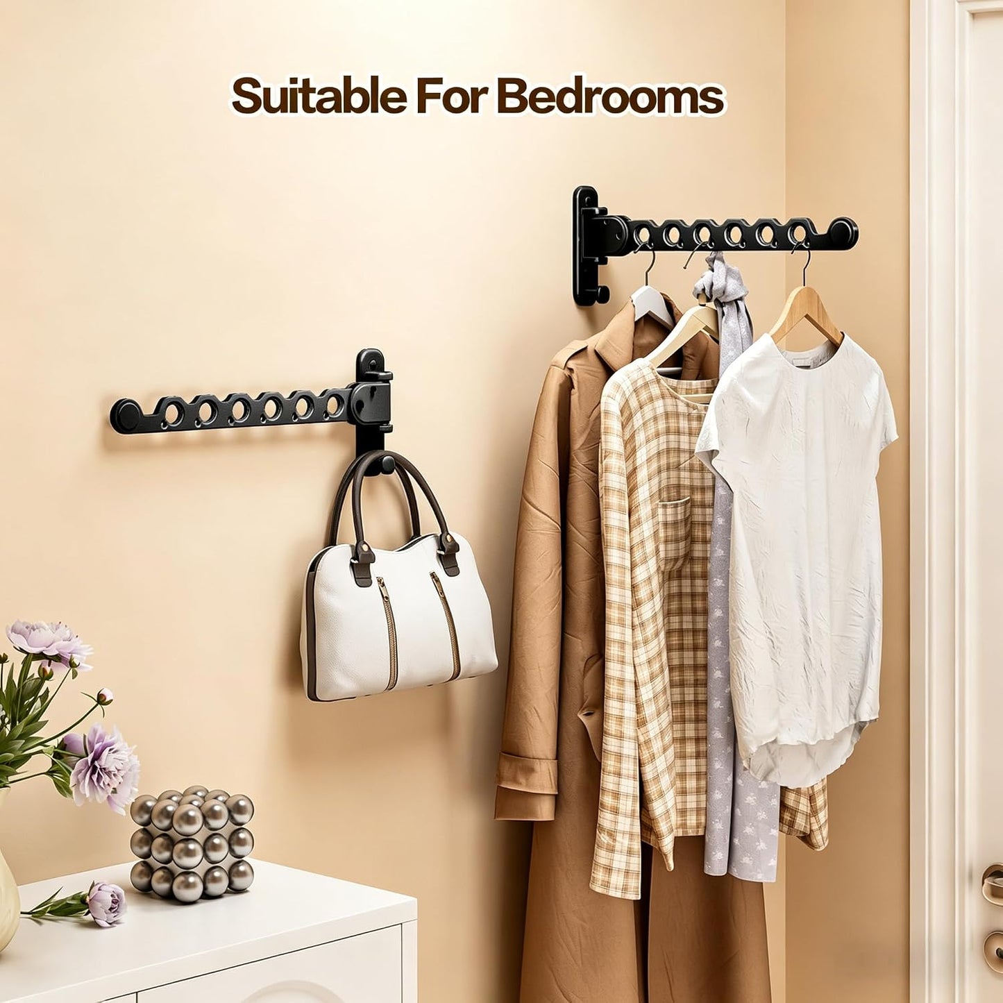 Estante secado ropa pared plegable negro