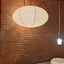Pantalla linterna papel plegable ovalada blanca doble capa