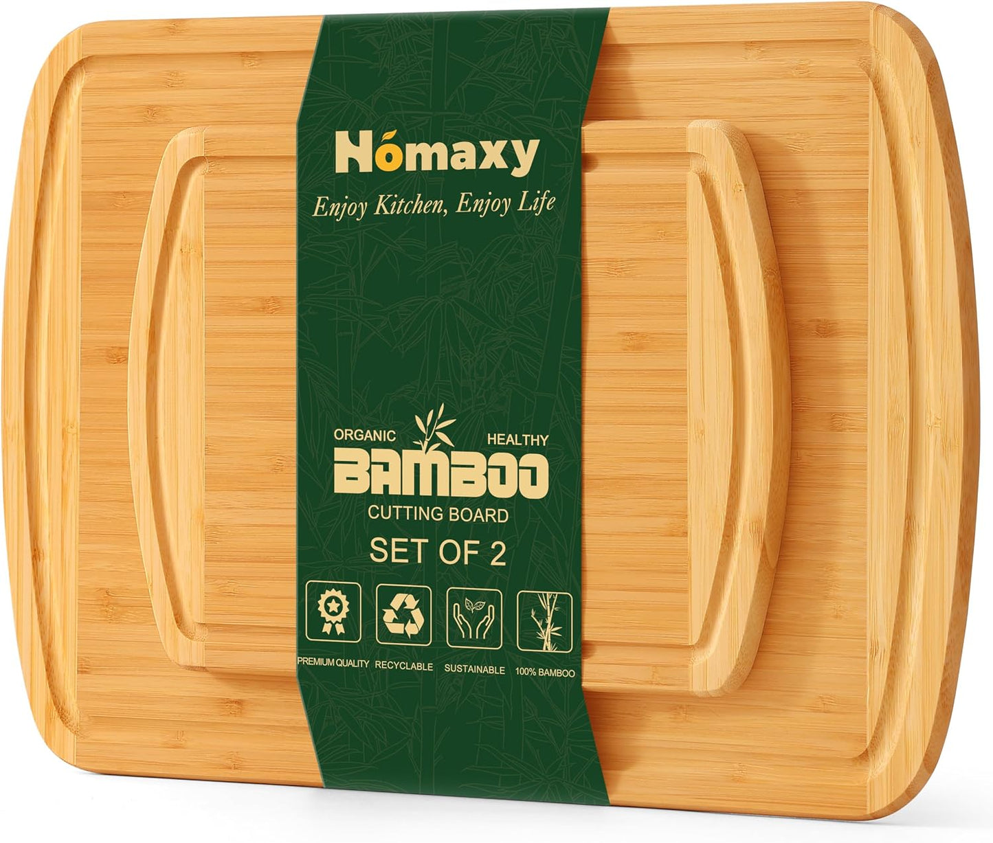 2 Pzas Tablas Cortar Bambú con Ranura Jugo
