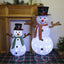 2 Muñecos Nieve Blancos Plegables con Luces LED Exteriores