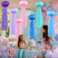 Faroles papel medusa azul rosa morado decoración fiesta sirena